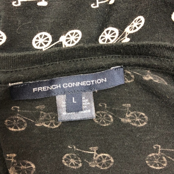 French Connection Sonny Slub Bicycle Print Tee Large - Picture 7 of 8